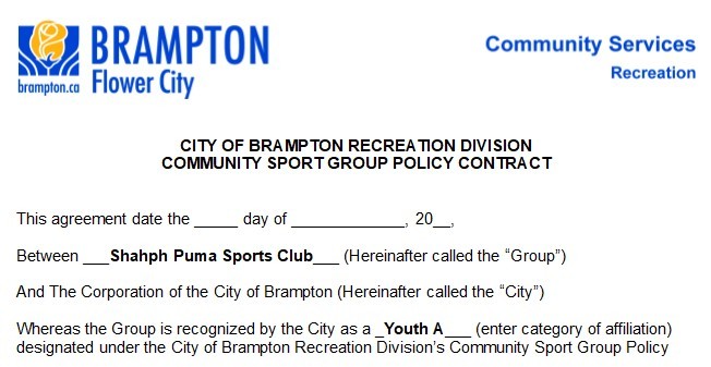 SPSC (Shahph Puma Sports Club) is proud to be a recognized Youth Community Sport Group with the City of Brampton.
